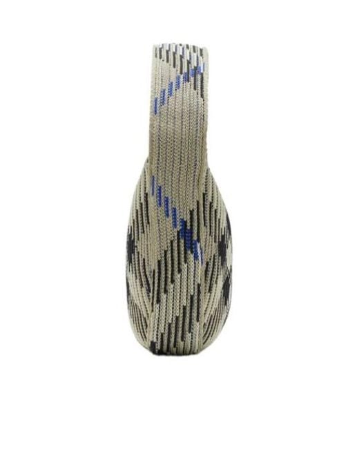 Burberry Multicolor Checked Zipped Mini Knitted Shoulder Bag