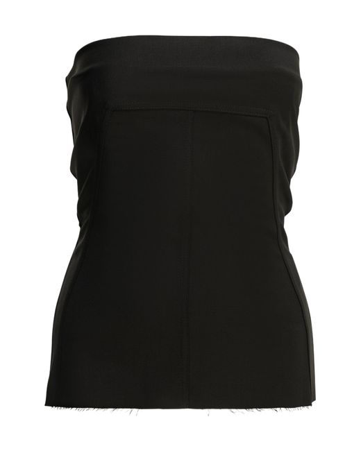 Rick Owens Black Crepe Bustier Top