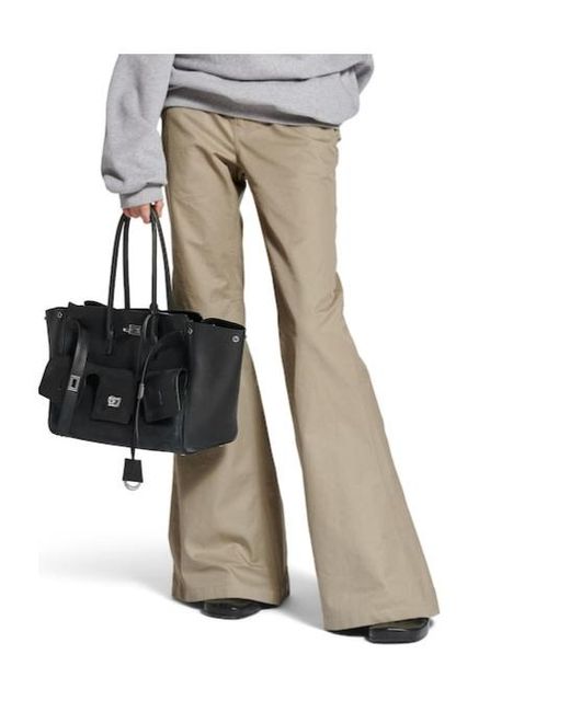 Balenciaga Natural Mid-Waisted Flared Pants