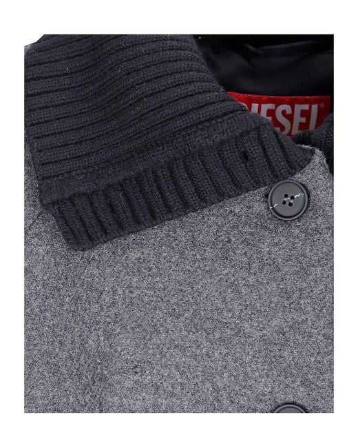 DIESEL Gray Single-Breasted Coat