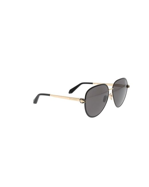 BVLGARI Black Aviator Sunglasses