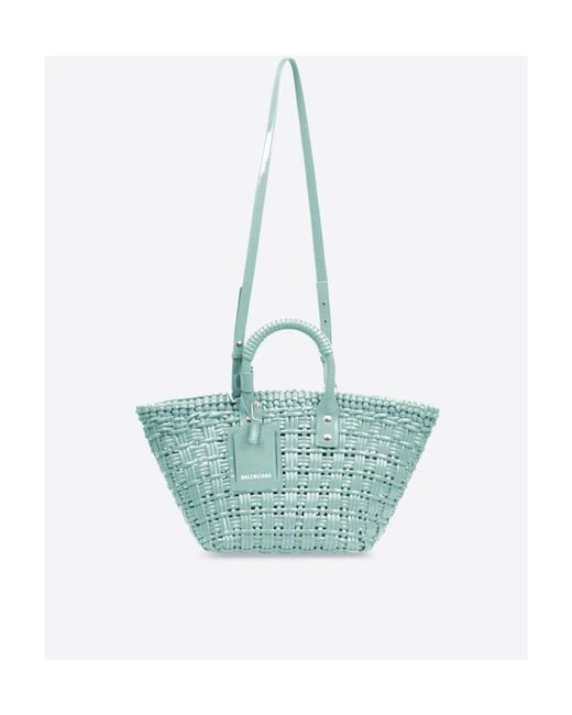 Balenciaga Blue Borsa Bistro Xs Basket Con Tracolla Da Donna