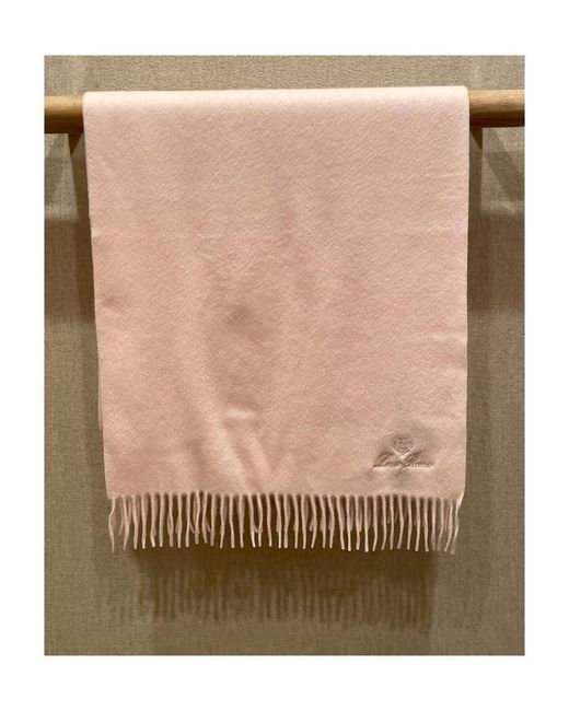 Loro Piana Pink Grande Unita Fringed-Edge Scarf