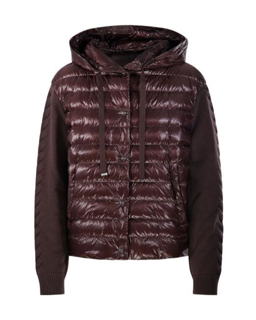 Herno Brown Quilted Panelled Jacket