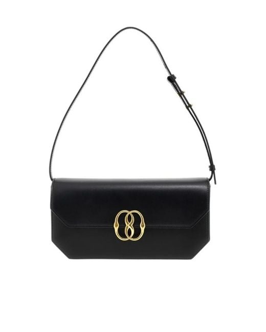 Bally Black Logo Plaque Shoulder Bag