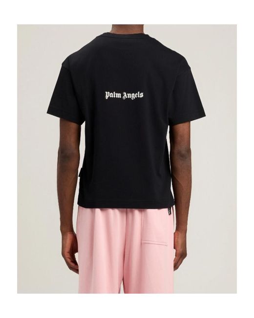 Palm Angels Black Statement Print T-Shirt for men