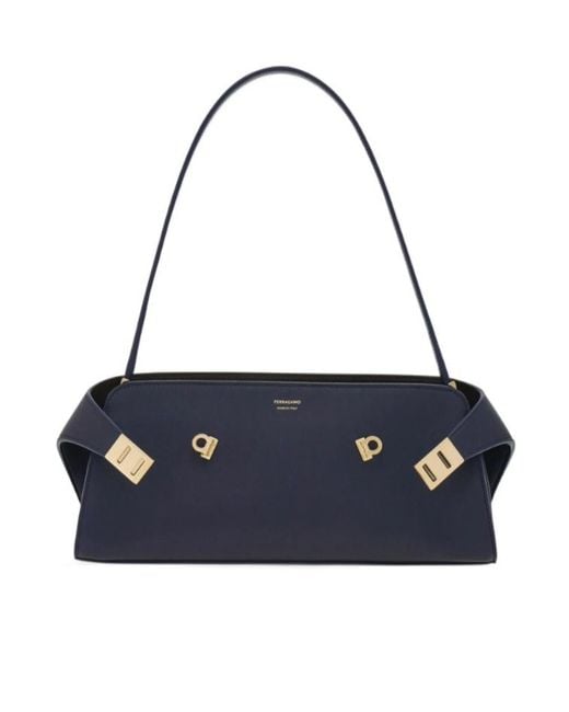 Ferragamo Blue Hug East-West Shoulder Bag