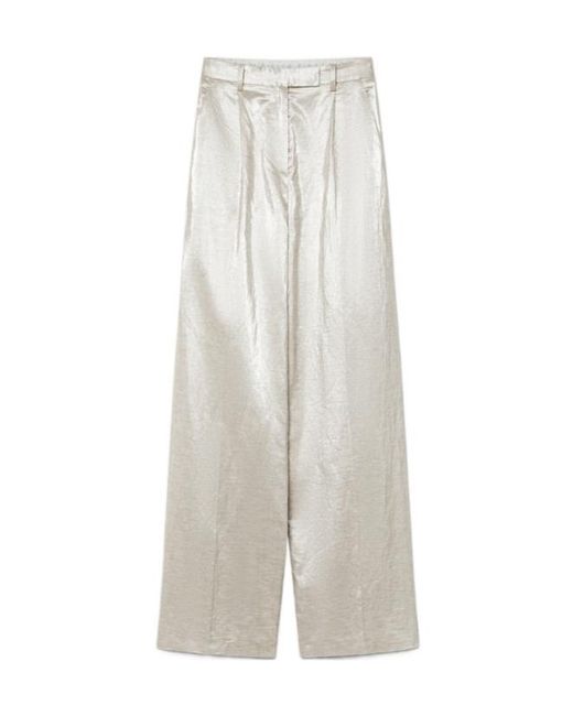Forte_forte White Tweed Lurex Flared Pants