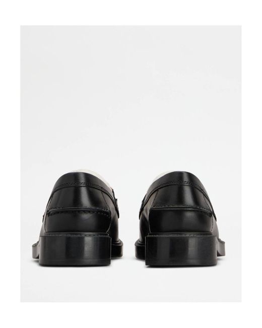 Tod's Black Logo Plaque Loafers