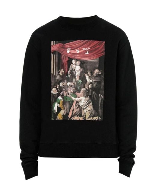 Off-White c/o Virgil Abloh Black Caravaggio Painting Long-Sleeve Sweatshirt for men