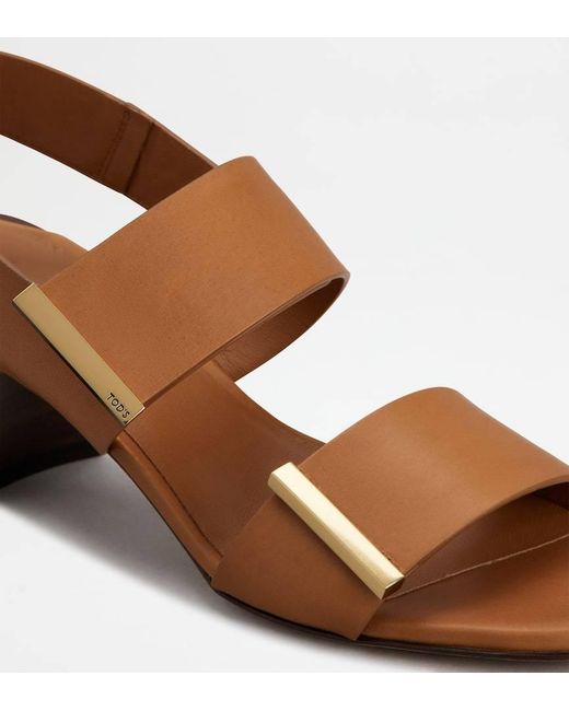 Tod's Brown Block Heel Sandals