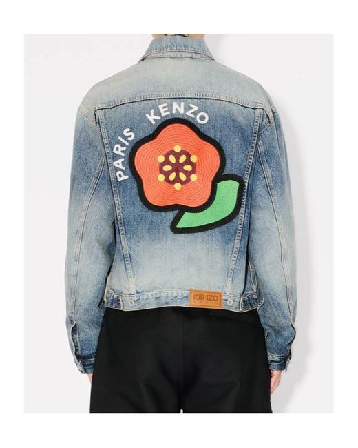 KENZO Blue Veste Trucker for men