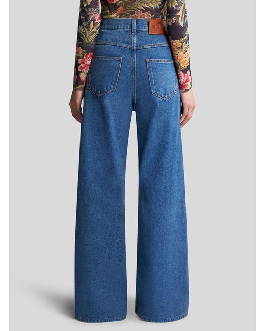 Etro Blue Stretch Baggy-Fit Jeans
