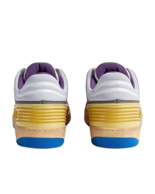 Gucci Pink Panelled Leather Sneakers
