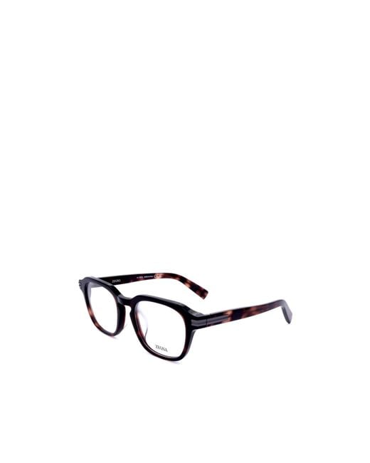 Zegna White Rectangular Optical Glasses for men