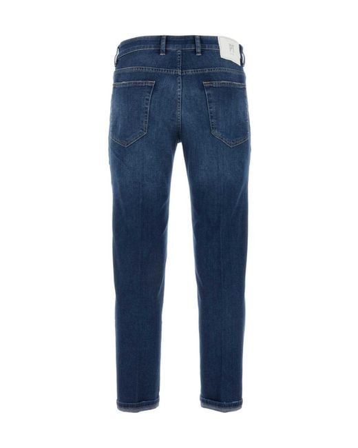 PT01 Blue Pt Torino Indie Straight-Leg Slim Cut Jeans for men