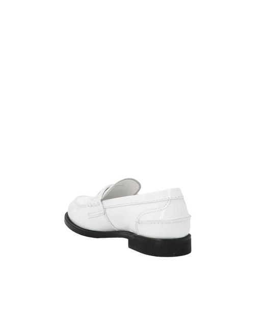 Miu Miu White Logo Detailed Slip-On Penny Loafers