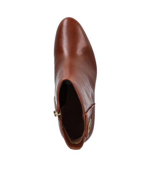 Ralph Lauren Brown Zippered Ankle Boots