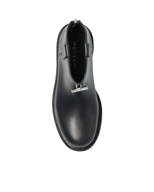 McQueen Black T-Bar Platform Ankle Boots