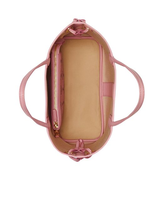 MCM Pink Monogram Printed Drawstring Tote Bag