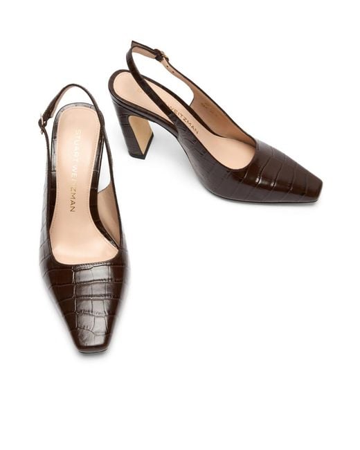 Stuart Weitzman Brown Stassi Slingback 85