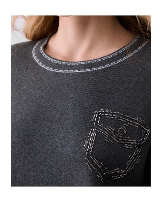 Liu Jo Gray Sweater With Stitching