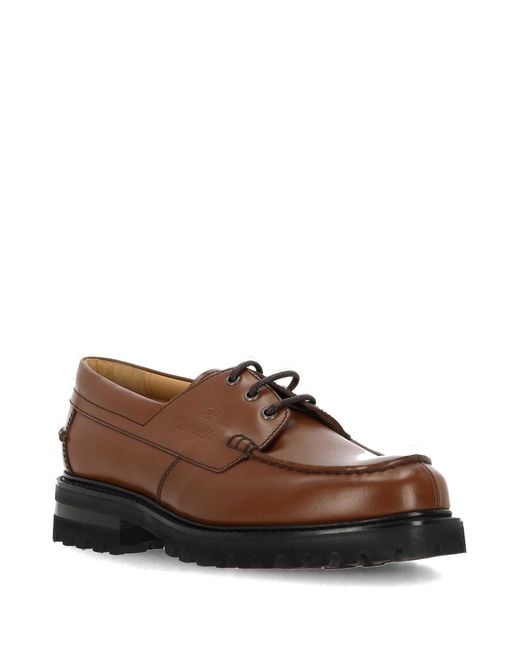 Church's Brown Round Toe Lace-Up Shoes for men