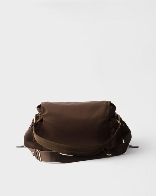 Prada Brown Explore Large Re-Nylon Shoulder Bag With Flap