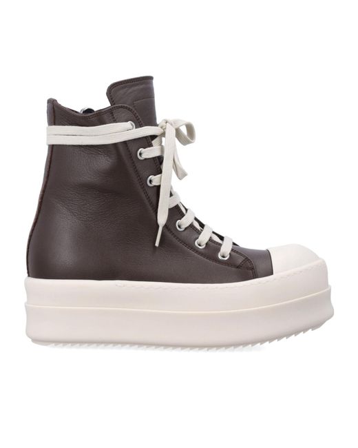 Rick Owens Brown Lace-Up-Fastening Sneakers