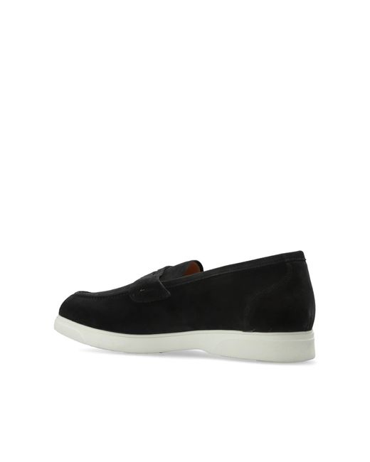Kiton Black Contrast Sole Loafers for men