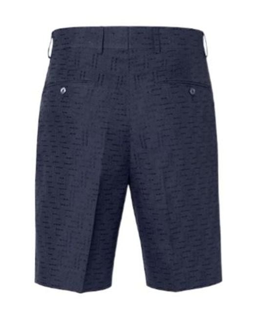 Fendi Blue Linen Ff Jacquard Shorts for men