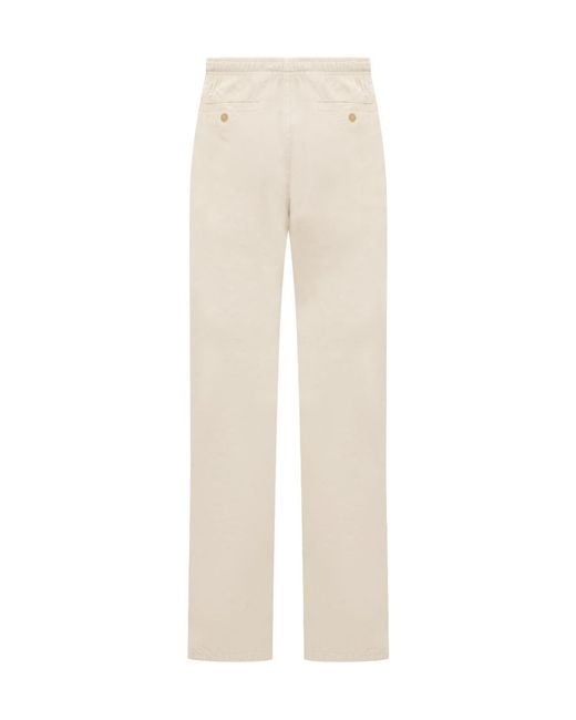 Palm Angels White Logo Embroidered Drawstring Trousers for men
