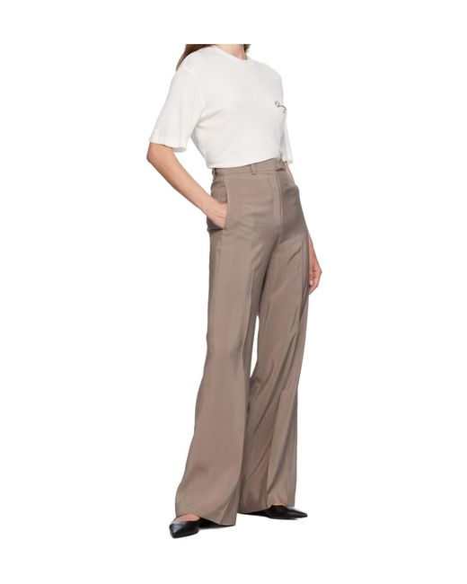 Anine Bing Gray Dolan High-Rise Casual Pants