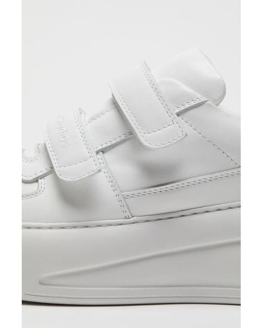 Acne White Steffey Friend Velcro Low-Top Sneakers