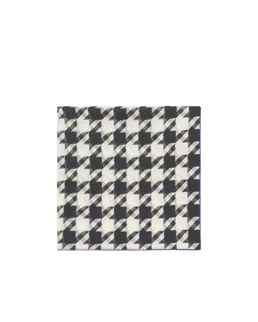Burberry Multicolor Houndstooth Finished-Edge Scarf for men