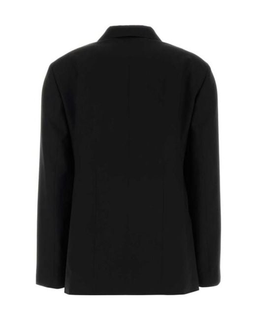 Jil Sander Black Single-Breasted Felted Blazer