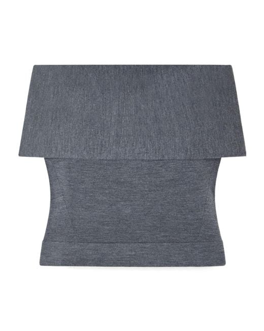 Jonathan Simkhai Gray Off-Shoulder Top