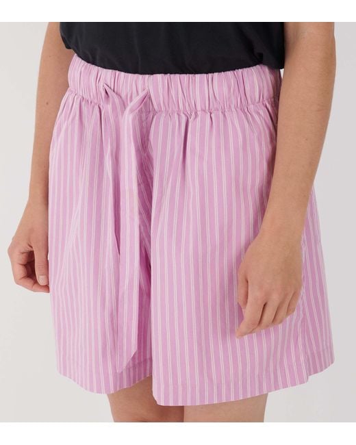 Tekla Pink Striped Pajama Shorts for men
