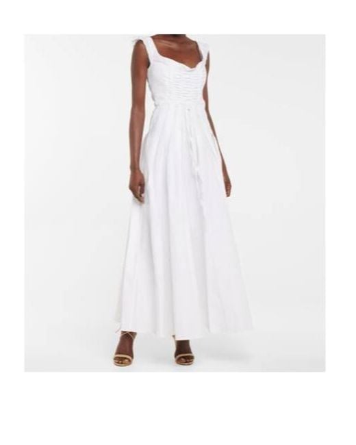 Brock Collection White Tamiko Cotton-Blend Maxi Dress