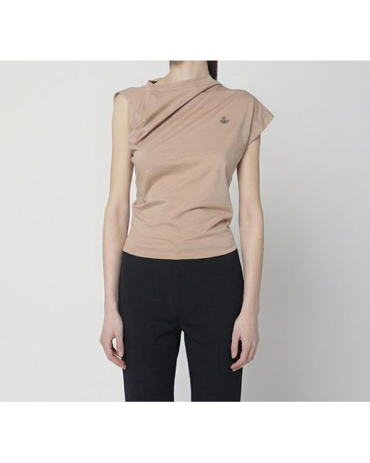 Vivienne Westwood Natural Asymmetric Short-Sleeved T-Shirt