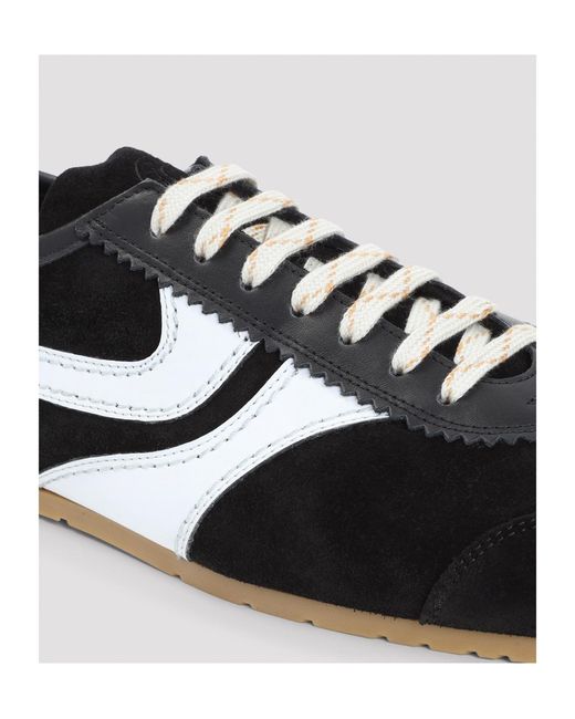 Dries Van Noten Black Round-Toe Lace-Up Sneakers for men