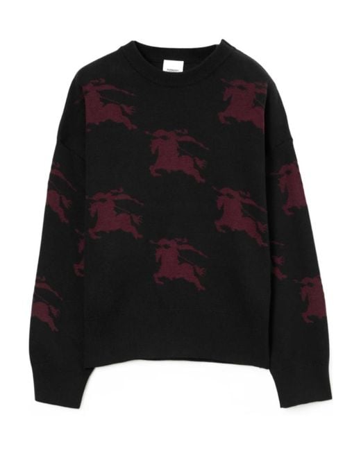 Burberry Black Logo Intarsia-Knit Crewneck Jumper