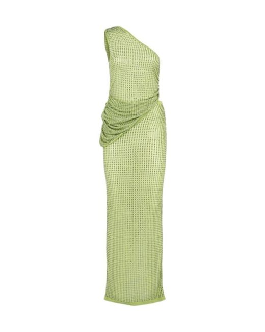 Christopher Esber Green Cirrus Cutaway One-Shoulder Dress