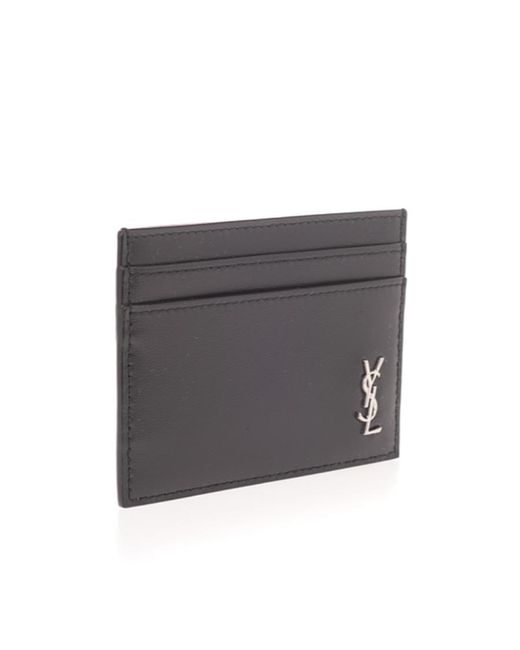 Saint Laurent Black Tiny Monogram Card Case for men