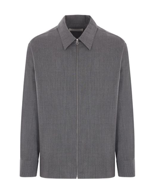 Jil Sander Gray Wool Shirt Jacket for men