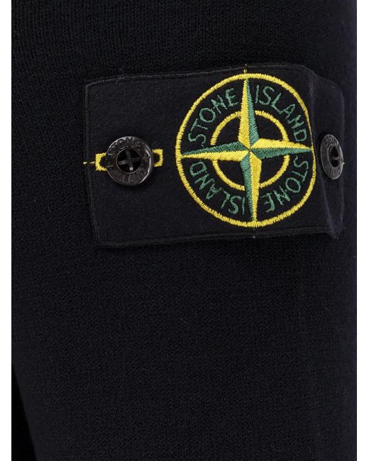 Stone Island Blue Logo Patch Zip-Up Cardigan for men