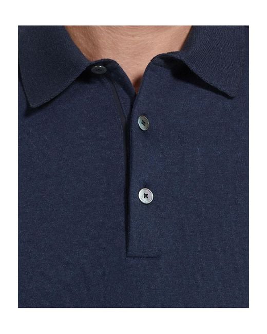Zegna Blue Long-Sleeve Polo Shirt for men