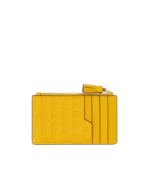 Anya Hindmarch Yellow Monky Printed Zipped Cardholder