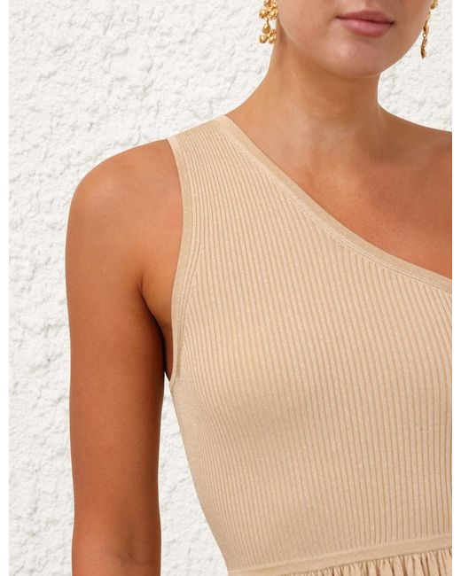 Zimmermann Natural Asymmetrical Dress