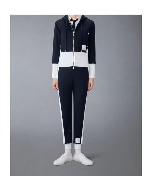 Thom Browne Blue 4 Bar-Stripe Drawstring Track Pants